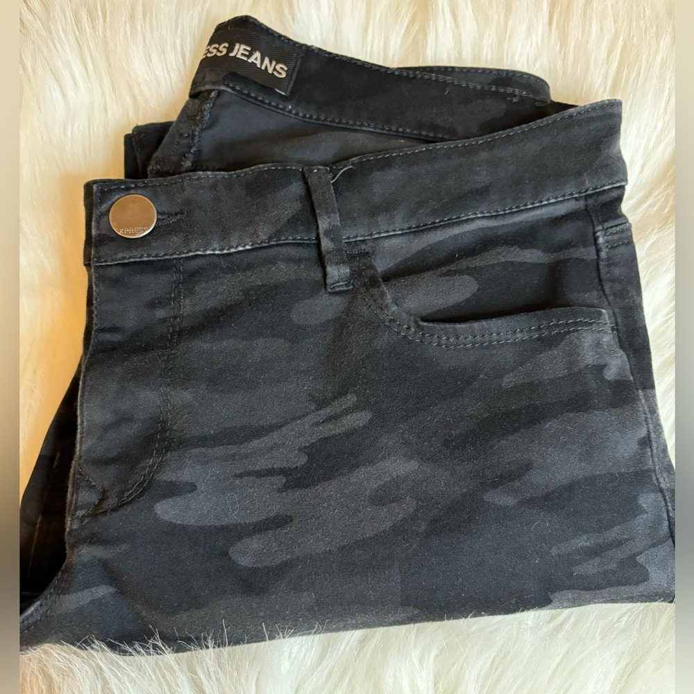 Express Black Camouflage Jeans